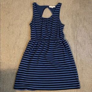 Black and blue striped Loft dress
